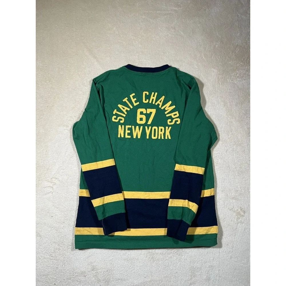 Polo Ralph Lauren New York State Champs #67 Size S V-Neck Shirt Repro Classic